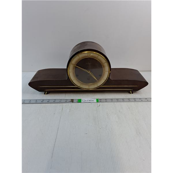 #Vintage Germany Bertmar  Art Deco Chime Mantle Clock-Has Key, as is