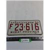 Image 1 : 1958 Saskatchewan "F" License Plate