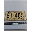 Image 1 : 1951 Saskatchewan License Plate