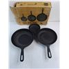 Image 2 : Set of 3 Cast Iron Skillets - NOS - 10", 9", 6" Diameters