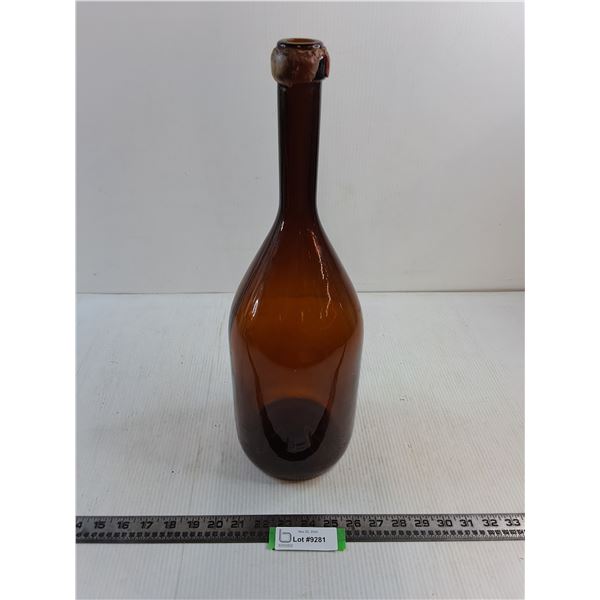 Dark Amber Glass Liquor Bottle - 18" Tall - Pickup Preferred