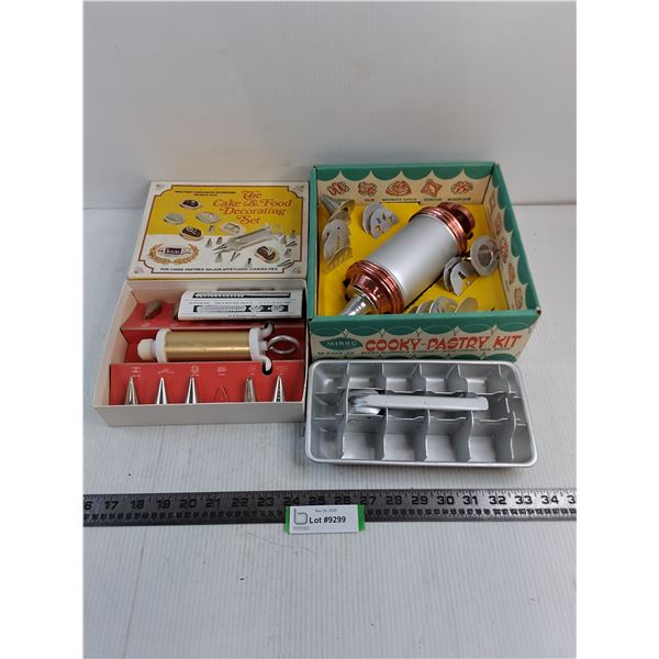Vintage Cake Decorating Utensils, Ice Cube Tray