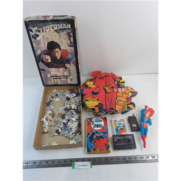 Superman/Batman Puzzles, Book, Cassette, Hair Brush