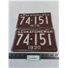 Image 1 : Pair of 1930 Saskatchewan License Plates