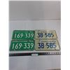 (2) Pairs of Saskatchewan License Plates - 1969 & 1972