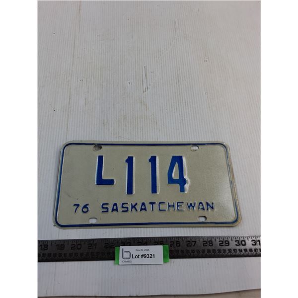 1976 Saskatchewan License Plate