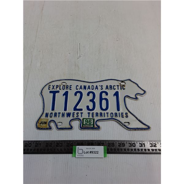 North West Territories 1990's License Plate