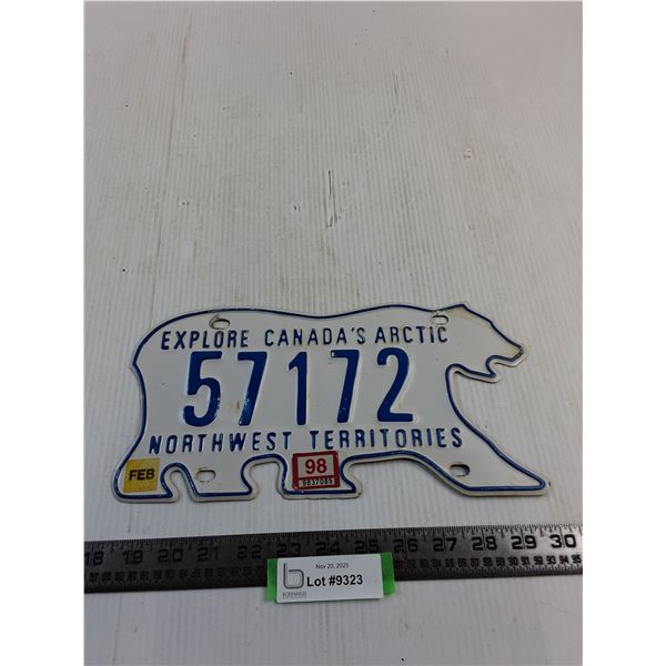 North West Territories 1990's License Plate