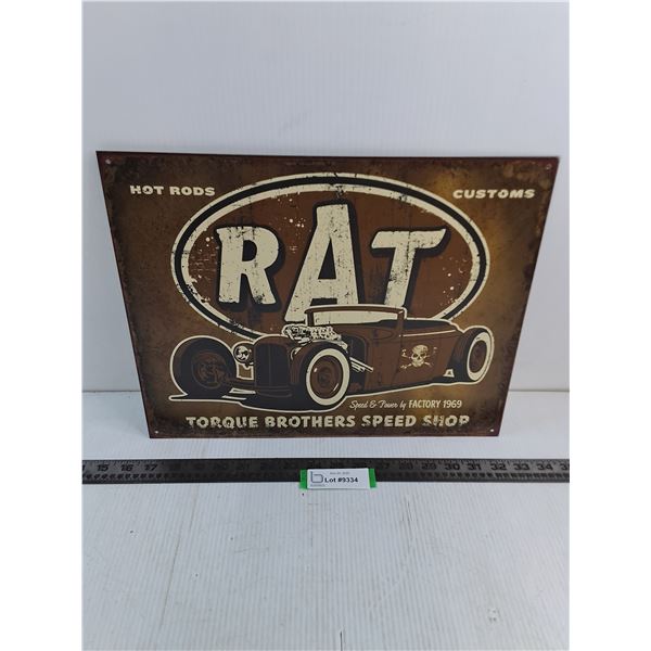 "Torque Brothers Speed Shop" Metal Wall Poster - 16" x 12.5"