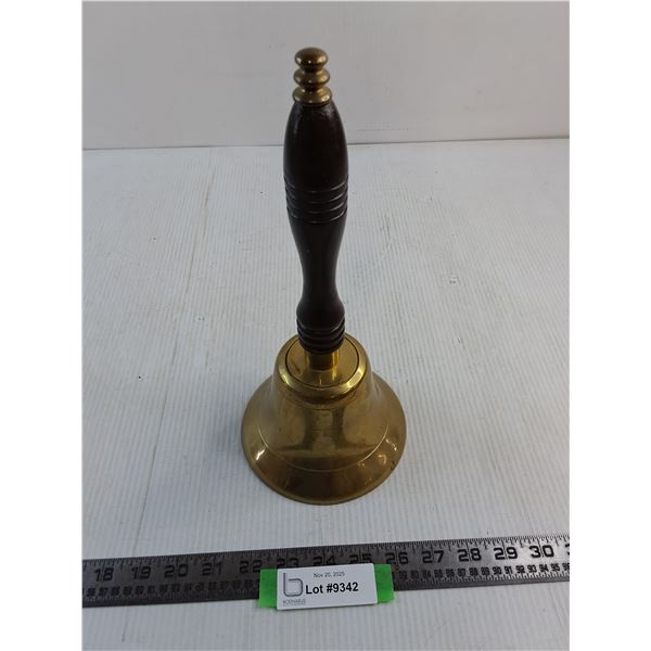 Vintage Brass Bell w/Wooden Handle - Tested!