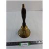 Vintage Brass Bell w/Wooden Handle - Tested!