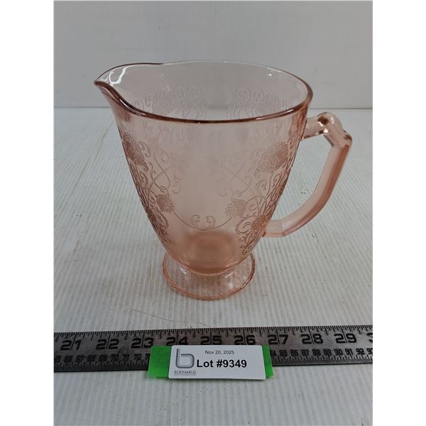 Vintage Pink Depression Glass Pitcher