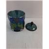 Image 2 : Vintage Indiana Harvest Grape Blue Carnival Glass Canister