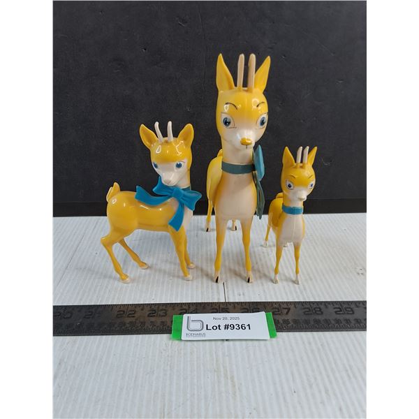 Vintage Set of 3 Plastic Antelope