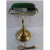 Image 2 : Vintage Brass Desk Lamp - Tested - 15" High x 10" Width