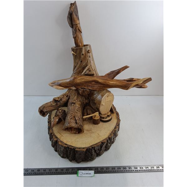 #Fantasy Themed Tree Trunk Wood Carving - 2' Wide x 22" Wide - Pickup Only