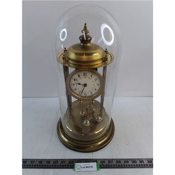 #Vintage Ornate Brass Table Clock - 17" Tall x 9" Diameter - Pendulum Disconnected