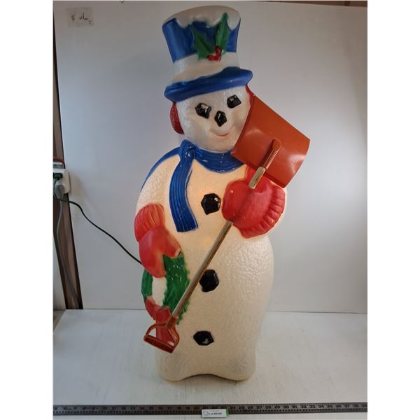 * Electrified Christmas Themed Blow-Mold Snowman - 40" Tall - Tested - Pickup Only
