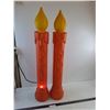Image 1 : * Pair of Electric Blow-Mold Noel Candles - Tested (1 Missing Electrical) - 37" High - Pickup Only