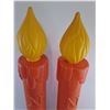 Image 3 : * Pair of Electric Blow-Mold Noel Candles - Tested (1 Missing Electrical) - 37" High - Pickup Only