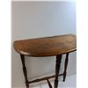 Image 2 : Half Moon Vintage End Table - Some Wear - 24" x 21" x 10" - CANNOT SHIP