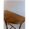 Image 6 : Half Moon Vintage End Table - Some Wear - 24" x 21" x 10" - CANNOT SHIP