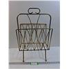 Image 1 : Metal Vintage Magazine Rack - 23" x 14" x 10" - CANNOT SHIP