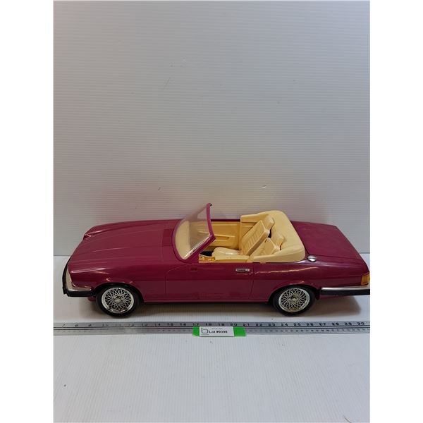 Mattel Barbie Convertible Car - 25" x 9" x 7" - Missing Side Mirrors, Some Wear