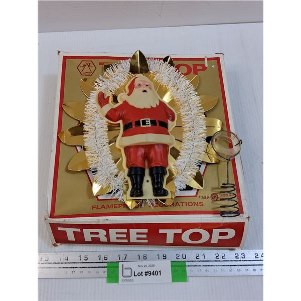 Vintage Santa Christmas Tree Topper - 9" Diameter