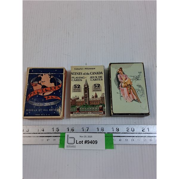Model Adult Playing Cards & (2) Scenes of Canada Cards