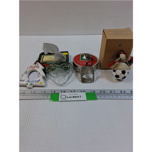 (4) Christmas Tree Collection: Daddy, Bells, Soccer Snowman