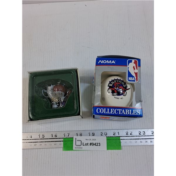 (2) Christmas Tree Ornament: Toronto Raptors & Sports Ornament