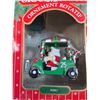 Image 3 : (2)  Ornamotion -Christmas Tree Ornaments: Motion Dinosaur, Santa Golf Cart - working