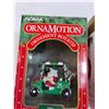 Image 5 : (2)  Ornamotion -Christmas Tree Ornaments: Motion Dinosaur, Santa Golf Cart - working