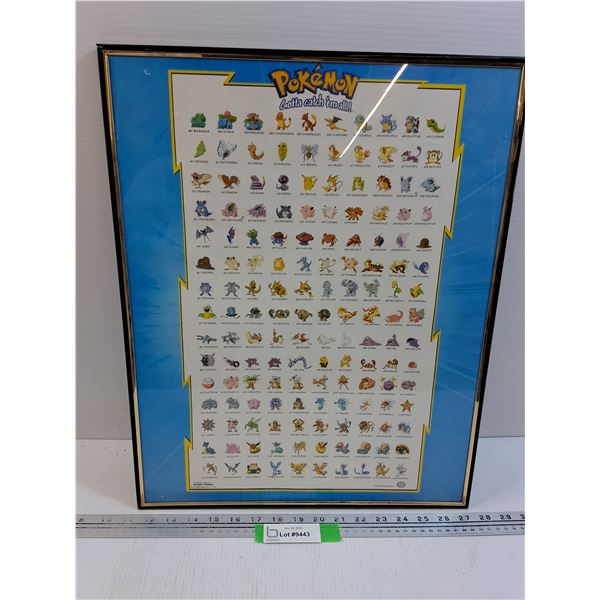 Pokemon Poster from 1998 in Frame - 16" x 20"