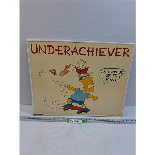 Bart Simpson Picture - Dated 1990 - 20" x 16"