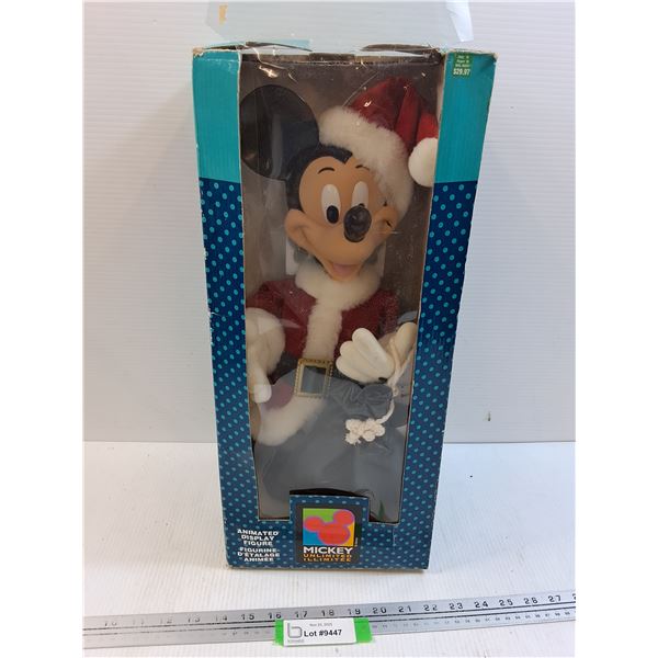 Animated Mickey Mouse Santa Figurine - 18" Tall - Working