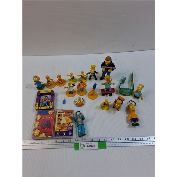 Simpson Figurines, Watch, (2) Cassette Tapes, Collector Pin