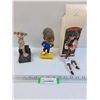 Image 1 : (3) Figurines: (2) Bobble Heads: Dobby, Allen Iverson. Shaquille O'Neal Ornament (No Trading Card In