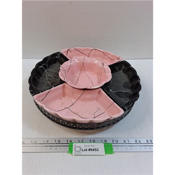 Vintage Lazy Susan Veggie Platter Dishes (One Has Chip, As Pictured) - 12" Diameter