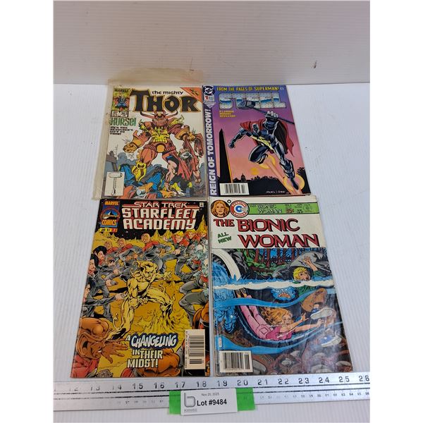 (4) Comicbooks: Thor, Steel, Bionic Woman, Star Trek