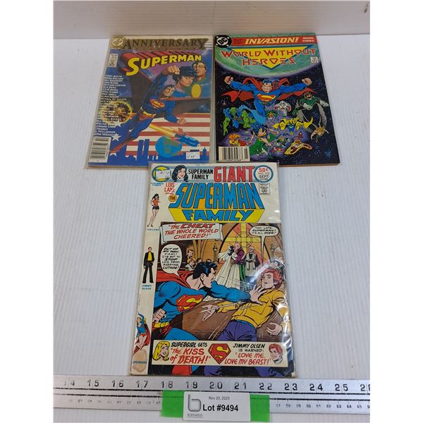 (3) Comicbooks: Superman, World Without Heroes
