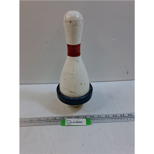 Vintage Wooden Bowling Pin - 12" x 5"
