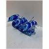 Image 2 : Dolphin Art Glass Figurine (One Tail Worn, as Pictured) - 7.5 " x 4" x 4.5"