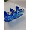 Image 5 : Dolphin Art Glass Figurine (One Tail Worn, as Pictured) - 7.5 " x 4" x 4.5"