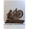 Image 1 : Coppercraft Guild Resin Cast Vintage Style Spinning Wheel Wall Art - 25" x 20"