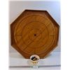 Image 1 : * Crokinole Wooden Playing Board & Pieces - 27" Diameter - CANNOT SHIP