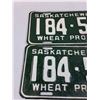 Image 2 : Pair of Saskatchewan License Plates: 1956