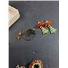Image 5 : Christmas Earrings & Ring (Some Wear) & Case