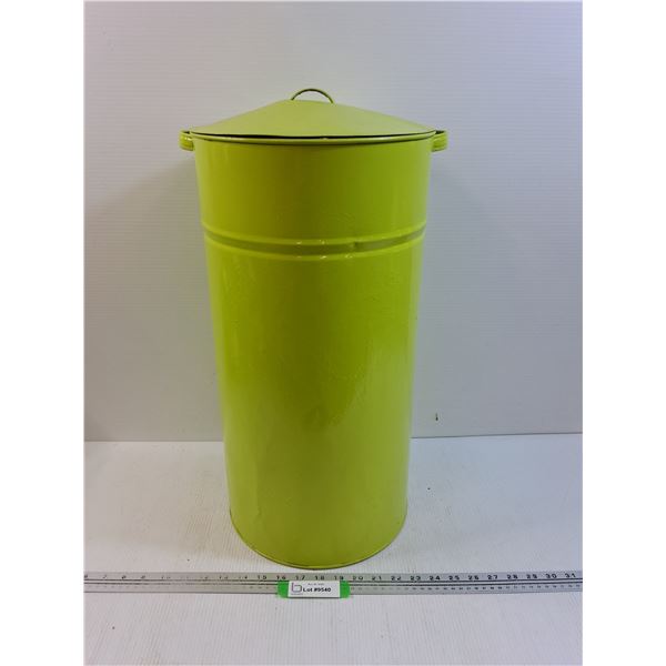 Vintage Painted Metal Kitchen Flour Storage Bin w/Lid - 24" x 12" - PICK-UP PREFFERED